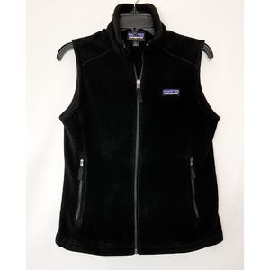 Patagonia Synchilla Vest Women’s Small Black Fleece Full Zip Outdoor Hiking